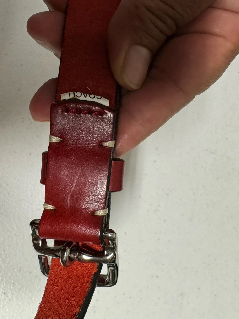 Coach Red Leather women’s Belt Bag Strap